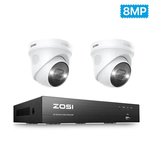 PoE Säkerhetskameror, 4K-upplösning, Person- och Fordonsdetektering, , None, 4K NVR 4pcs 5MP Cams