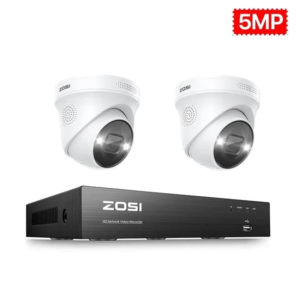 PoE Sikkerhedskameraer, 4K Opløsning, Person- og Køretøjsdetektion, , None, 4K NVR 4pcs 5MP Cams