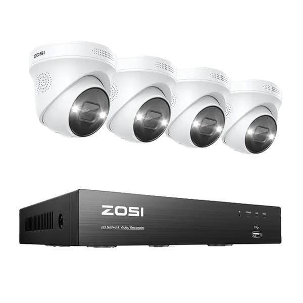 PoE Säkerhetskameror, 4K-upplösning, Person- och Fordonsdetektering, , None, 4K NVR 4pcs 5MP Cams