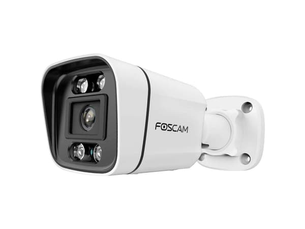 Foscam V5EP, IP-sikkerhetskamera, Utendørs, Koblet med ledninger (ikke trådløs), Amazon Alexa & Google Assistant, 4500 K, FCC, CE, UKCA, ERP Sort, Hvit