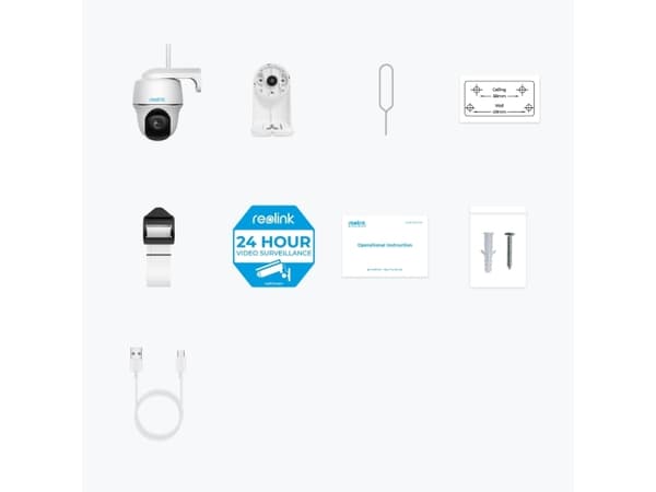 Reolink Argus Series B430, IP-sikkerhetskamera, Inne & Ute, Trådløs, Tak, Hvit, Kuppel