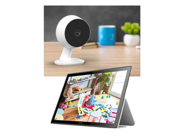 Beafon Mini 1M, IP-sikkerhetskamera, Innendørs, Ledning & Trådløs, Amazon Alexa & Google Assistant, Bord, Sort, Hvit