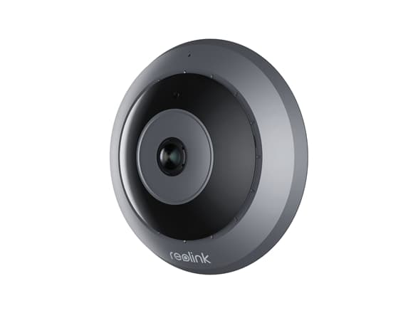 Reolink Fisheye Series P520, IP-turvakamera, sisä- ja ulkokäyttöön, langallinen, Google Assistant, katto/seinä, harmaa, musta
