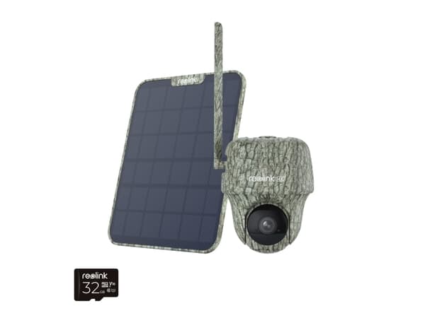 Reolink Go Series G450 + Solar Panel 2, IP-sikkerhetskamera, Utendørs, Ledning & Trådløs, Google Assistant, Utvendig, Tak/Vegg Kamuflasje