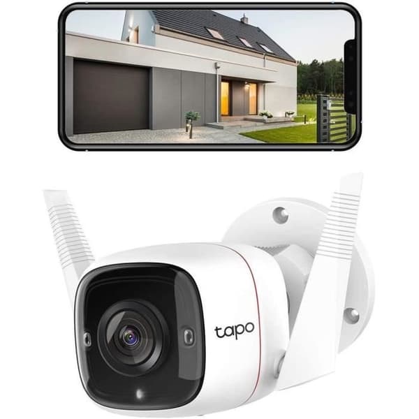 Utomhus WiFi övervakningskamera - TP-Link Tapo C310 - HD 2K (3MP) vattentät IP66 - Nattseende - Rörelsedetektering