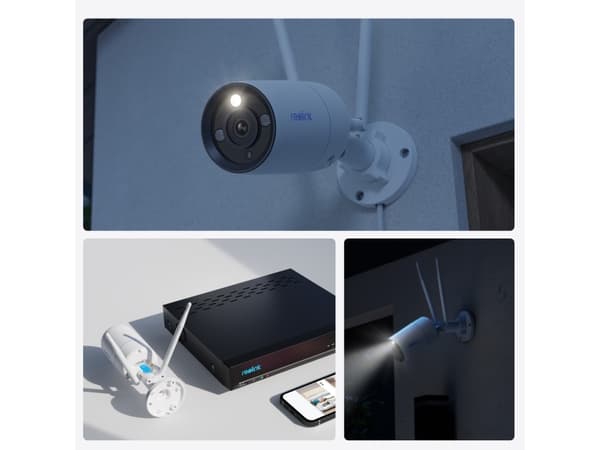 Reolink W330, IP-turvakamera, Sisä- ja ulkokäyttöön, langallinen ja langaton, Google Assistant, seinä, valkoinen