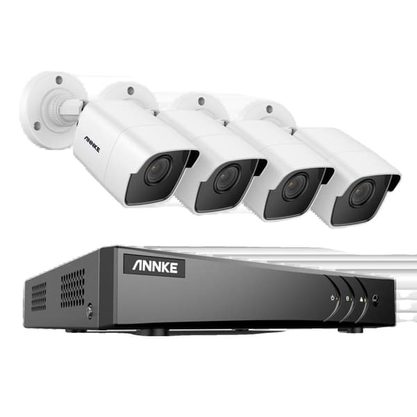 Overvågningskamera sikkerhedssystem, H265+ komprimering, 5MP Ultra HD, 1T, 4 PCS Kits