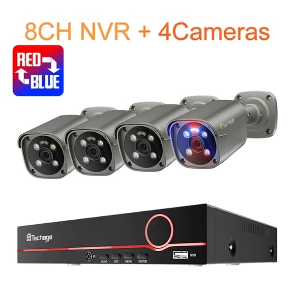 PoE Kamera System, 4K Opløsning, AI Ansigtsgenkendelse, , None, 8CH NVR- 2 Cameras