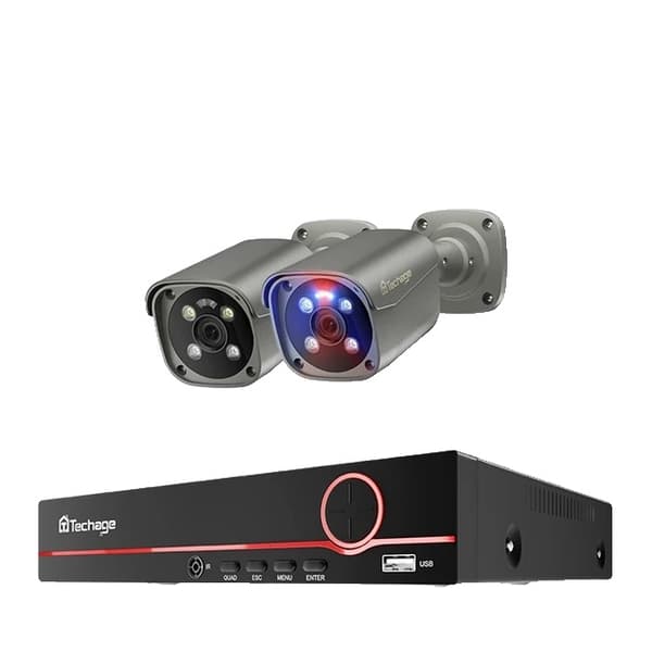 PoE Kamera System, 4K Opløsning, AI Ansigtsgenkendelse, , None, 8CH NVR- 2 Cameras