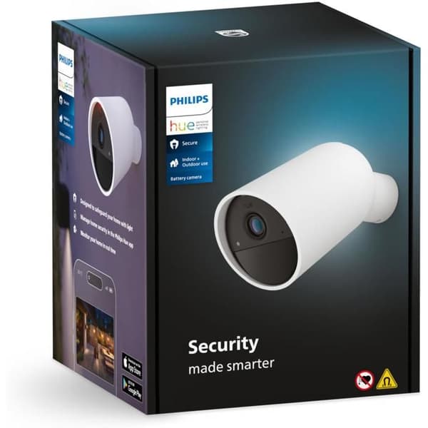Säkerhetskamera - Philips Hue - Säker kamera - HD 1080p - Rörelsesensornotifikationer - Uppladdningsbar USB