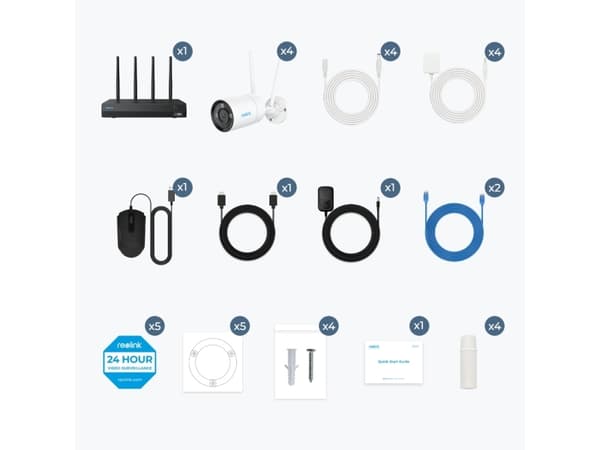 Reolink NVS12-8MB4W, Kabel & Trådlös, Projektil (form), Wi-Fi, Inomhus / utomhus, 3840 x 2160 pixlar, 8 MP