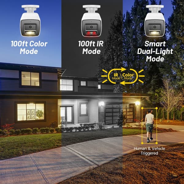 Smart Dual-Light Bullet Nätverkskamera, 4K Upplösning, Tvåvägs Ljud