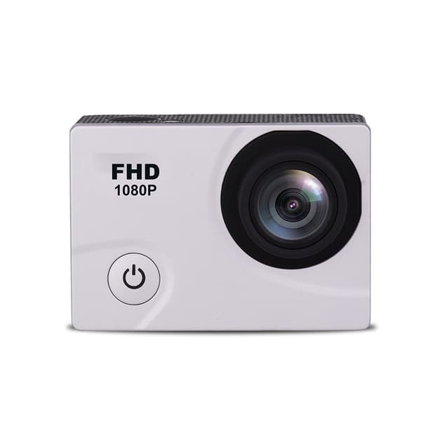 Sportkamera 1080P Full HD Wi-Fi 12Mpx vattentät vidvinkel + tillbehör vit