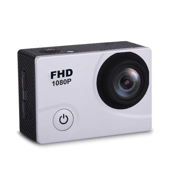Sportkamera 1080P Full HD Wi-Fi 12Mpx vattentät vidvinkel + tillbehör vit