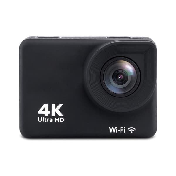 Sportskamera 4K Full HD Wi-Fi 16Mpx vandtæt vidvinkel + tilbehør sort