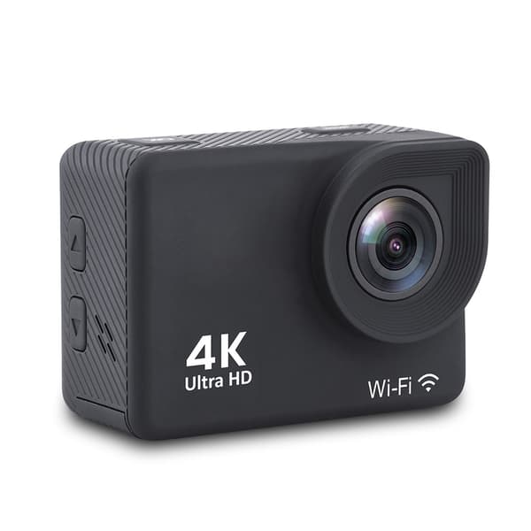 Sportskamera 4K Full HD Wi-Fi 16Mpx vandtæt vidvinkel + tilbehør sort