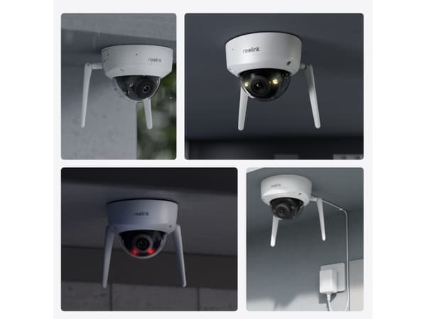 Reolink W437, IP-sikkerhetskamera, Inne & Ute, Ledning & Trådløs, Google Assistant, 6000 K, Tak