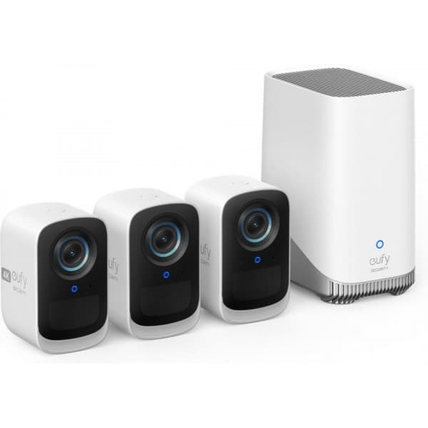 Anker eufyCam 3C-overvågningssystem med tre kameraer, 4K-opløsning