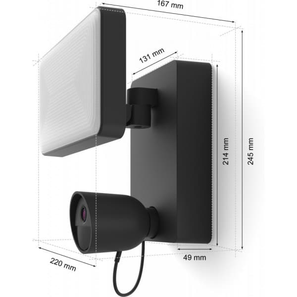 Philips Hue Secure lyskaster med kamera, 2250 lm, 1080p