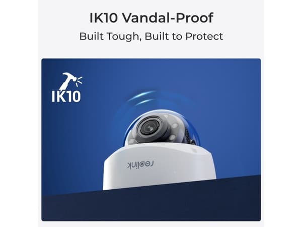 Reolink P437 - 4K Outdoor Camera, IK10 Vandal-Proof, PoE, 5X Optical Zoom, Color Night Vision, Smart Detection, IP security camera, Indoor & outdoor,