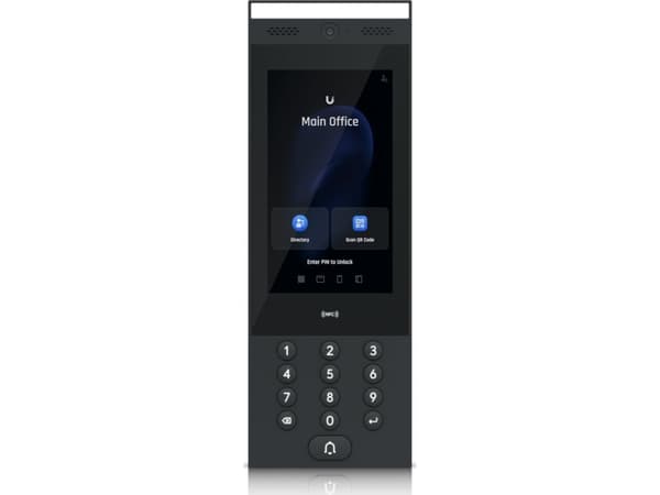 Ubiquiti intercom, kodelesing, tilgang, brikke-/kortleser, tilgang, Bluetooth, IP65, nærfeltskommunikasjon (NFC)
