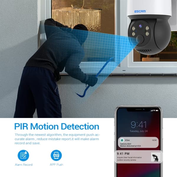 Valvontakamera ESCAM 2MP WiFi Solar
