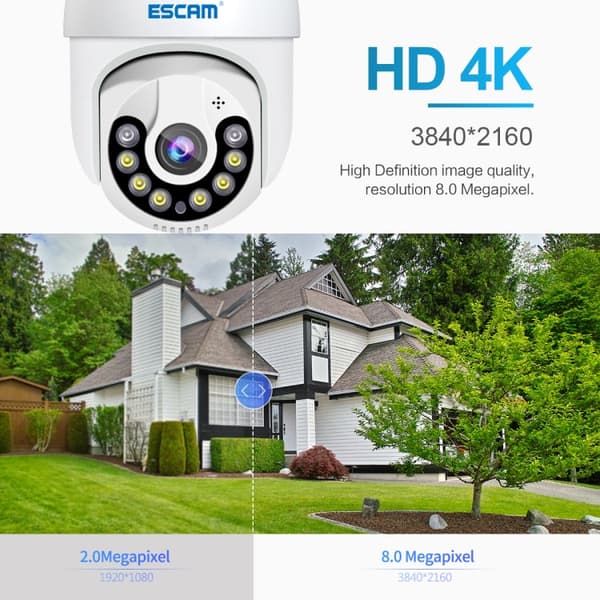 Valvontakamera ESCAM  H.265X 8MP AI WiFi