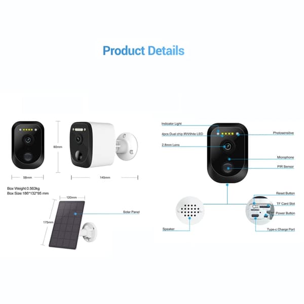 Valvontakamera ESCAM 3MP WIFI Solar