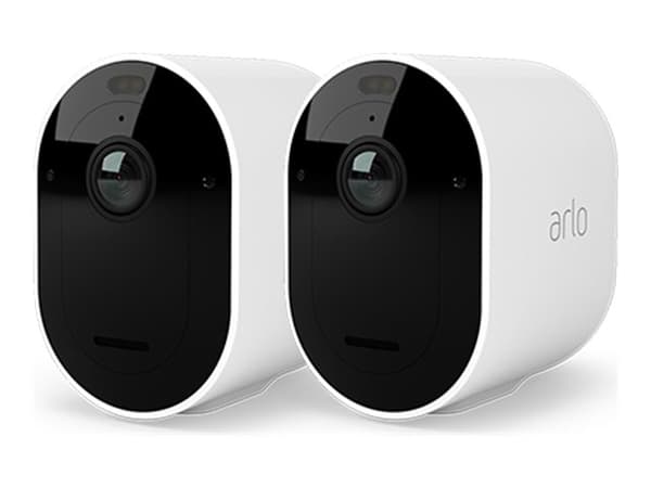 Arlo Pro 5 - Nätverksövervakningskamera - utomhusbruk - väderbeständig - färg (Dag&Natt) - 2688 x 1520 - ljud - trådlös - Wi-Fi (paket om 2) Svart, Vit