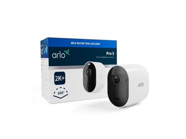 Arlo Pro 5S - Nätverksövervakningskamera - inomhusbruk, utomhusbruk - vädertålig - färg (Dag&Natt) - 2048 x 1080 - ljud - trådlös - Wi-Fi - H.264, H.