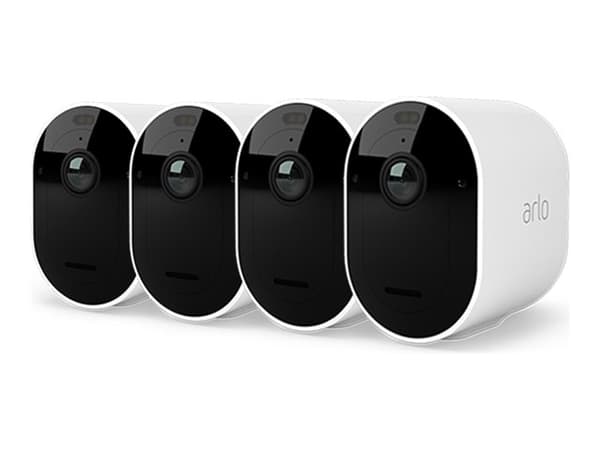 Arlo Pro 5 - Nätverksövervakningskamera - utomhusbruk - väderbeständig - färg (Dag&Natt) - 2688 x 1520 - ljud - trådlös - Wi-Fi (paket om 4) Svart, Vit