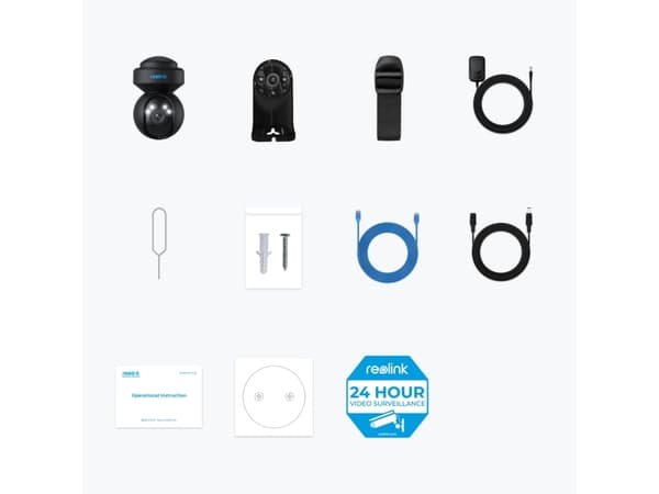 Reolink E Series E540-B, IP-sikkerhetskamera, Inne & Ute, Ledning & Trådløs, Google Assistant, Tak, Sort