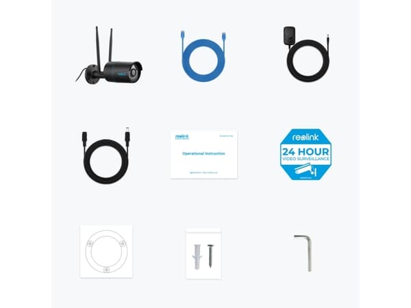 Reolink W320-B, IP-säkerhetskamera, Utomhus, Kabel & Trådlös, Google Assistant, Extern, Vägg