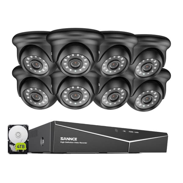 Overvågningskamera System, 1080P Opløsning, Natvision, 4PCS 2TB