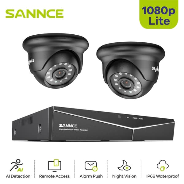 Overvågningskamera System, 1080P Opløsning, Natvision, 4PCS 2TB