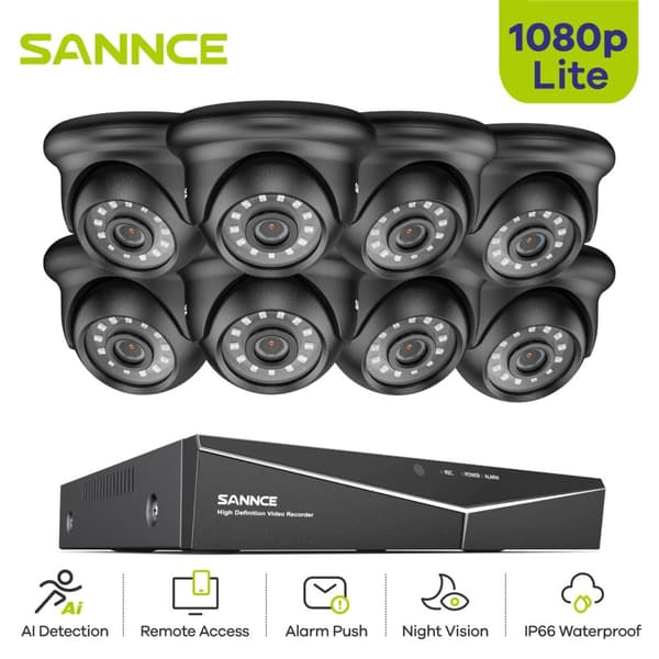 Overvågningskamera System, 1080P Opløsning, Natvision, 4PCS 2TB