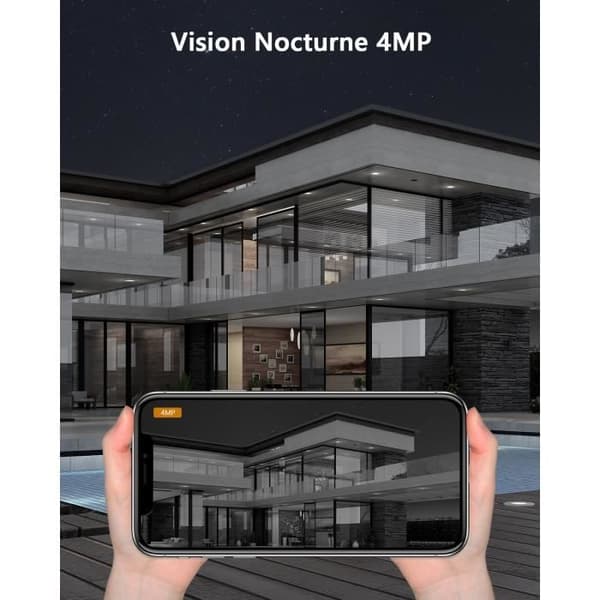 Imou Outdoor WiFi-övervakningskamera, 4MP WiFi 2,4 GHz vattentät med 30 m mörkerseende, AI-rörelsedetektion