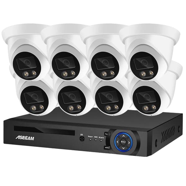 Sikkerhedskamera system, 8MP 4K opløsning, AI farve natvision, , 4CH NVR and 2 Camera, None