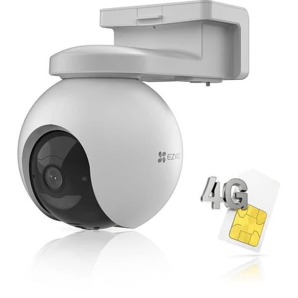 Utomhuskamera - EZVIZ - EB8 4G 3MP - Människodetektering - 360° vision - 10400mAh batteri - Nattseende Vit