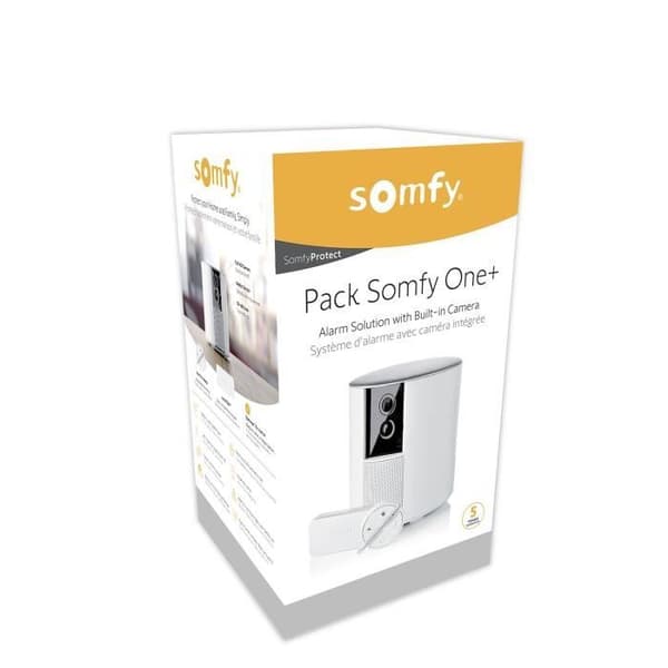 Somfy 2401493 - Somfy One+ | Larmsystem med integrerad FHD-kamera | 90dB siren | Vidvinkel 130°| Rörelsedetektor
