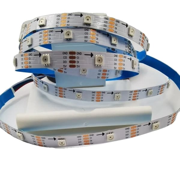 LED Strip Light, Adresserbar, Data og Clock Separat, Sort PCB, 5M 60led, IP65 Vandtæt