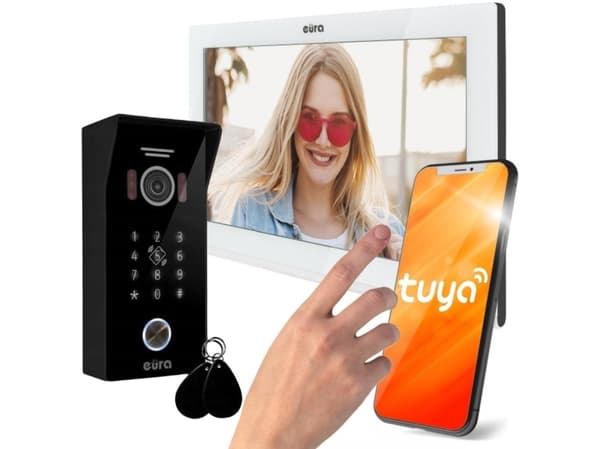 Eura VIDEO DØRTELEFON EURA VDP-99C5 hvit, WiFi, RFID