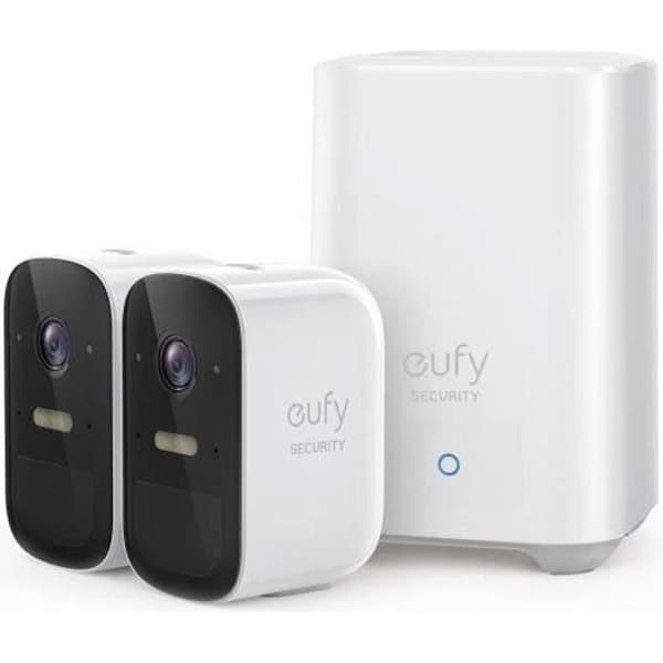EUFY - 2 övervakningskameror + 1 bas - EufyCam2C
