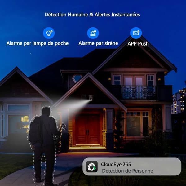 CAMCAMP Wireless Outdoor WiFi Surveillance Camera Kit 4MP Solar Battery 10CH NVR IP66 Night Vision Two-way Audio
