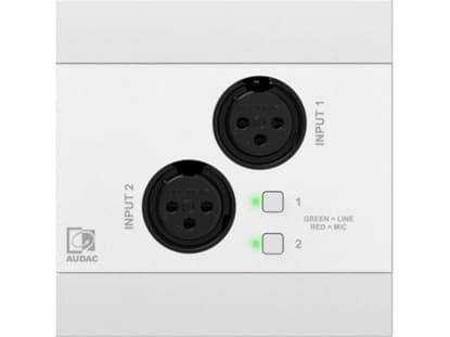 Audac AUDAC NWP220/W Network Audio Input Panel - 2 x XLR + BT (4 CH) Hvit versjon