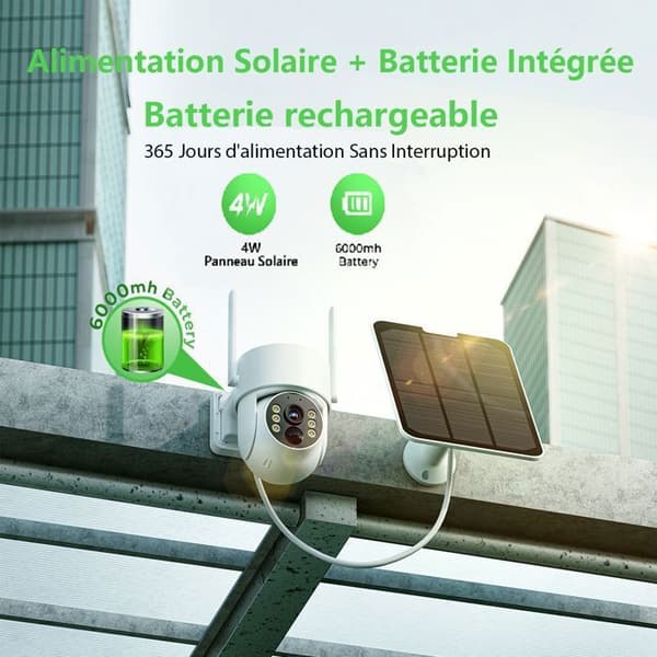 CAMCAMP 4MP Wireless Outdoor WiFi Solar Surveillance Camera Kit med 10" NVR-skärm 500GB lagring