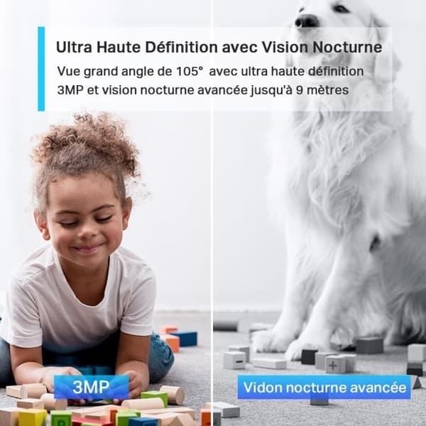 Inomhus WiFi övervakningskamera - TP-Link Tapo C110 - HD 2K 3MP - Rörelsedetektering - Night Vision