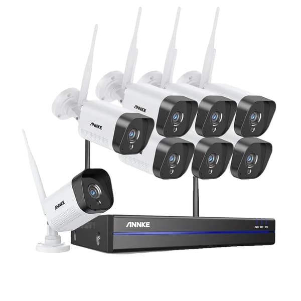 Trådløst Sikkerhedskamerasystem, 3MP Video, 100ft Natvision,6 kameraer, 1T