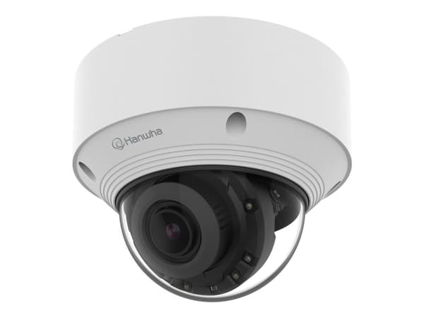 Hanwha Vision QNV-C8083R - Nätverksövervakningskamera - PLZ - kupol - vandalsäker - färg (Dag&Natt) - 5 MP - 2592 x 1944 - automatisk iris - motorise Vit