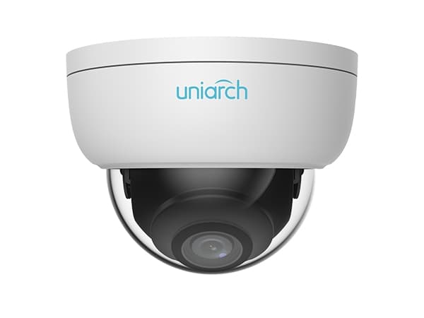 Uniarch IPC-D124-PF28K, IP-sikkerhetskamera, Inne & Ute, Koblet med ledninger (ikke trådløs), Tak, Sort, Hvit, Kuppel